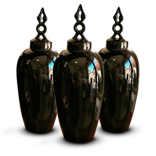 Kit 3 Vasos Garrafa Decorativa Pequena Tampa  Cerâmica