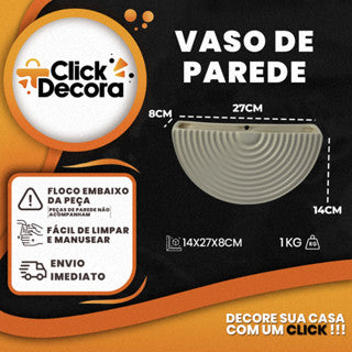 Vaso De Parede Meia Lua Em Cerâmica Moderno Para Decoração