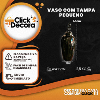 Vaso Garrafa Decorativa Pequena Com Tampa Decoração Cerâmica