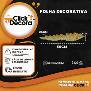 Vaso Folha De Mesa Elegante Decorativo