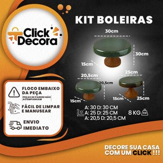 Kit 3 Boleiras Redondas Elegante Para Doces E Salgados
