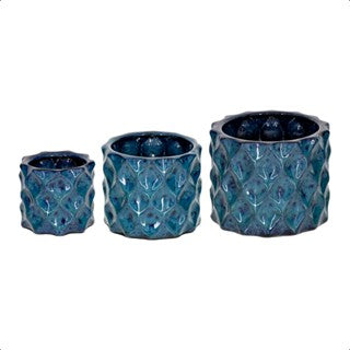 Trio cachepot  cerâmica plantas louça exclusivo lançamento luxo varias cores jardinagem decoração