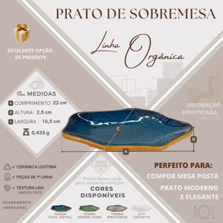 Kit PRATO SOBREMESA 4 unidades orgânico para restaurantes lançamento de luxo cozinha decoração cerâmica decorativa