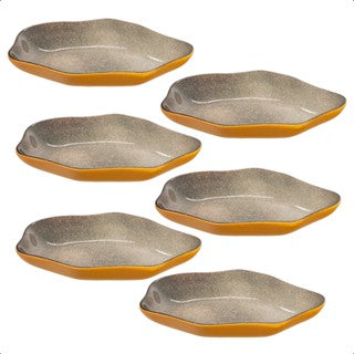 Kit 06 unidades PRATO FUNDO orgânico de cerâmica restaurante cores exclusivas decoração de luxo cozinha