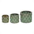 Trio cachepot  cerâmica plantas louça exclusivo lançamento luxo varias cores jardinagem decoração