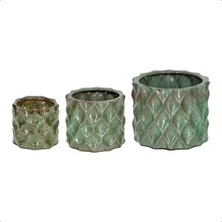 Trio cachepot  cerâmica plantas louça exclusivo lançamento luxo varias cores jardinagem decoração
