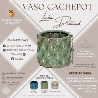 Vaso de ceramica Cachepot M para plantas varias cores jardinagem decoração lançamento louça