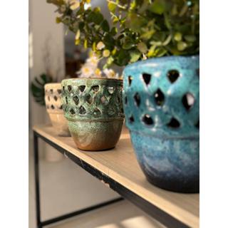 Trio Cachepot Gazebo Excluso de Luxo em Cerâmica Premium