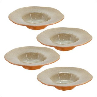Kit 04 unidades PRATO RISOTO/MASSA cerâmica orgânica de alta qualidade restaurantes luxo cores exclusivas  lançamento