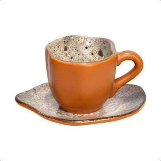 Xícara De Café E Pires Orgânicos De 180ml Em Cerâmica